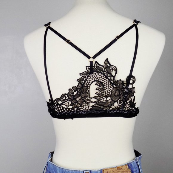 nwt Victoria's Secret bralette bra lingerie lace dragon embroidery design - Picture 12 of 12